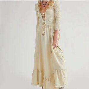 Free People Cream Maxi Dress